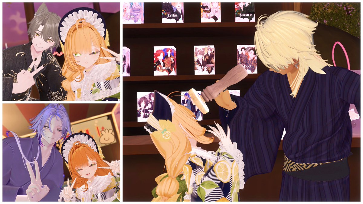 yosaturtle's tweet photo. 260926✧『DearBirth Side:J』×『fleur printemps』コラボカフェ（夏祭り）営業

💎コラボDAY①💐
ふるぷらさんミリしらのためﾄﾞｷﾄﾞｷだったけどスタンプラリーを口実にみなさんとおしゃべりできて楽しかった〜❕ジェミナイさんたちともたくさん話せて幸でした…🎶

✧ #DBｘFL_VRC 𓂃💌𓈒𓏸 ⤵︎ https://t.co/UeJTS5xdhf