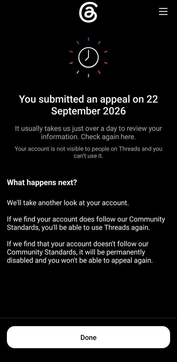 NogpNogp's tweet photo. My @threads abdulrahman_naguib was WRONGLY suspended 6 days ago.
0 violating posts, just normal reposts. It's a false flag. Linked IG+FB locked too.
Appeal from Sept 22 still pending. Please help @mosseri
#ThreadsApp #WronglyBanned #BringBackMyAccount #MetaSupport https://t.co/8RSe67L7Iq