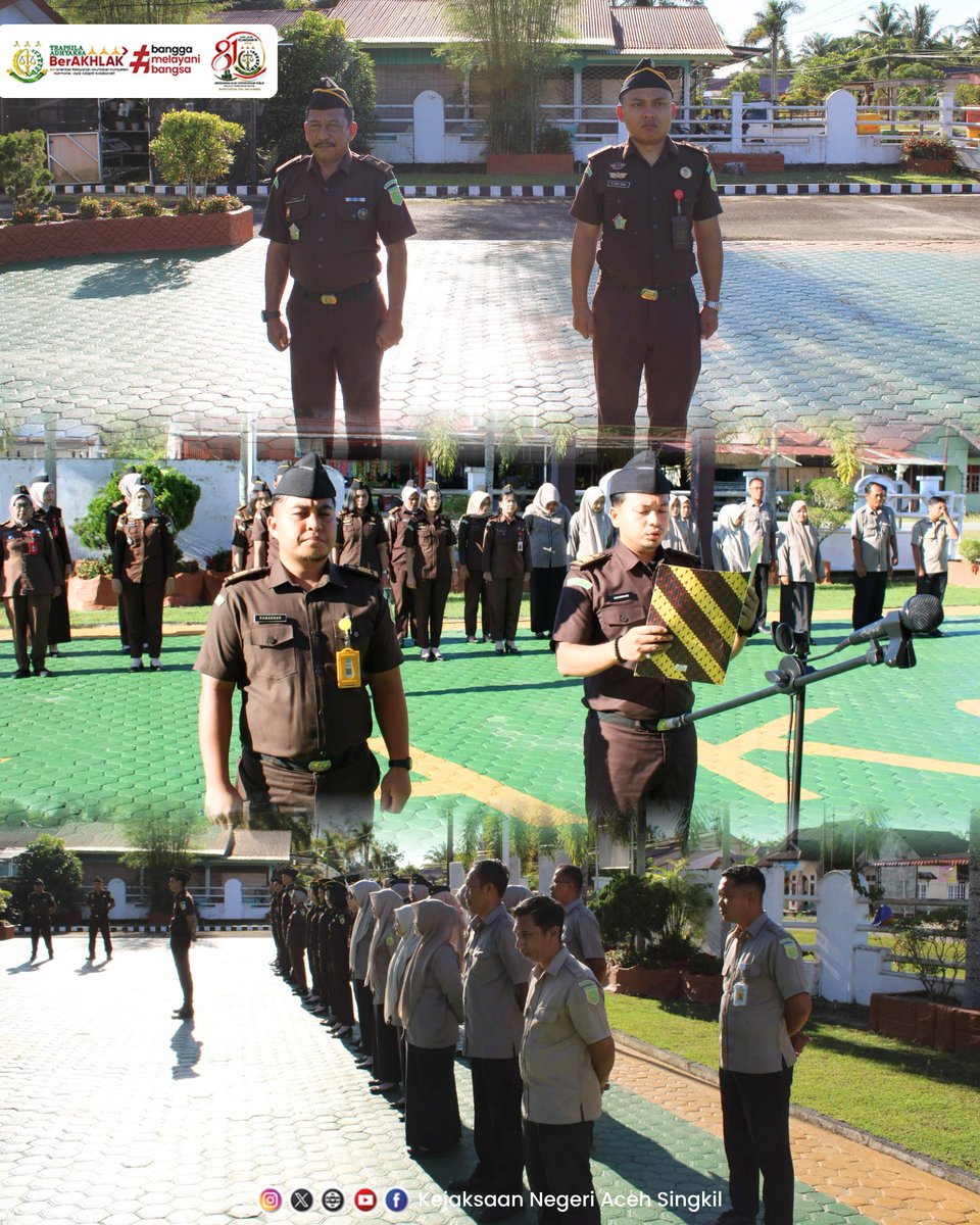 knsingkil's tweet photo. Senin, 28 September 2026

Kepala Seksi Tindak Pidana Khusus, Heri Ikbal, S.H. memimpin Apel Kerja yang diikuti oleh Kasubbag, Para Kasi, seluruh Pegawai dan PPNPN di halaman kantor Kejaksaan Negeri Aceh Singkil.

#KejaksaanRl
#KejatiAceh
#KejariAcehSingkil
#BerkaryaUntukBangsa https://t.co/uy8gT7NL9S