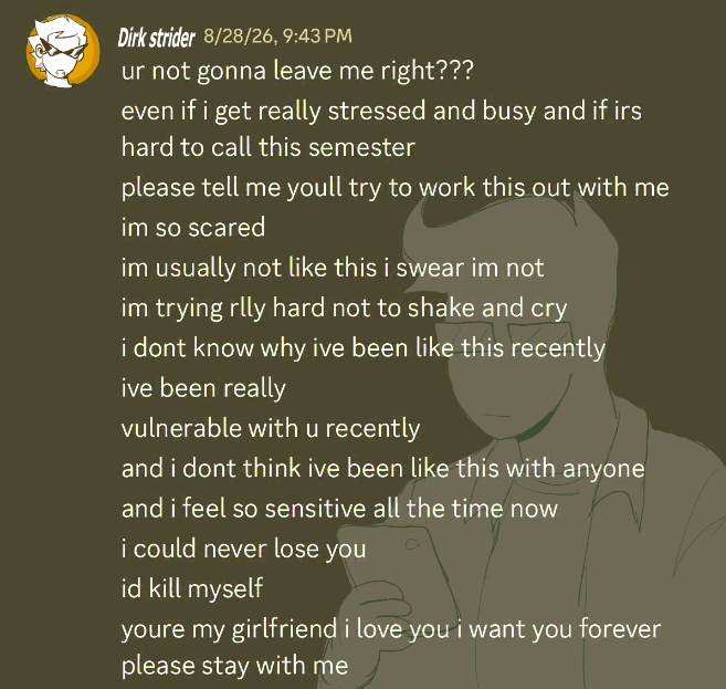 docileRoamer's tweet photo. texts from boyfriend

#homestuck #dirkjake #dirkstrider #jakeenglish https://t.co/sWuzEfSxWm