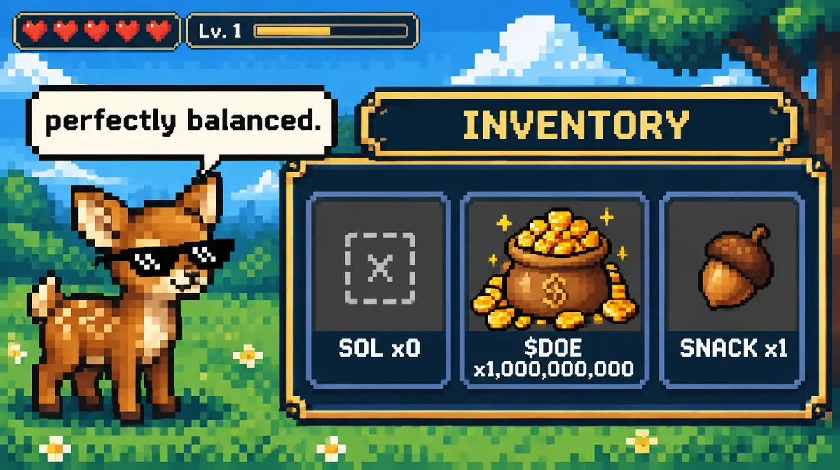 toyz_dez's tweet photo. Little Doe speedrun, 4 levels:
1. spawn as a tiny doe
2. survive the jeets
3. collect the dough
4. join the herd
Entry for the $DOE meme battle 🦌🎮 @LittleDoeCoin #LittleDoe #DOE https://t.co/bi6fGKO7Lb