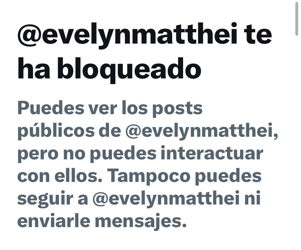 Zara_WF's tweet photo. Sra Matthei
@evelynmatthei 

Le escribí, me doy por satisfecha saber que lo leyó.
El mute dice más de su duelo que de mi post https://t.co/nG9XuznjfN