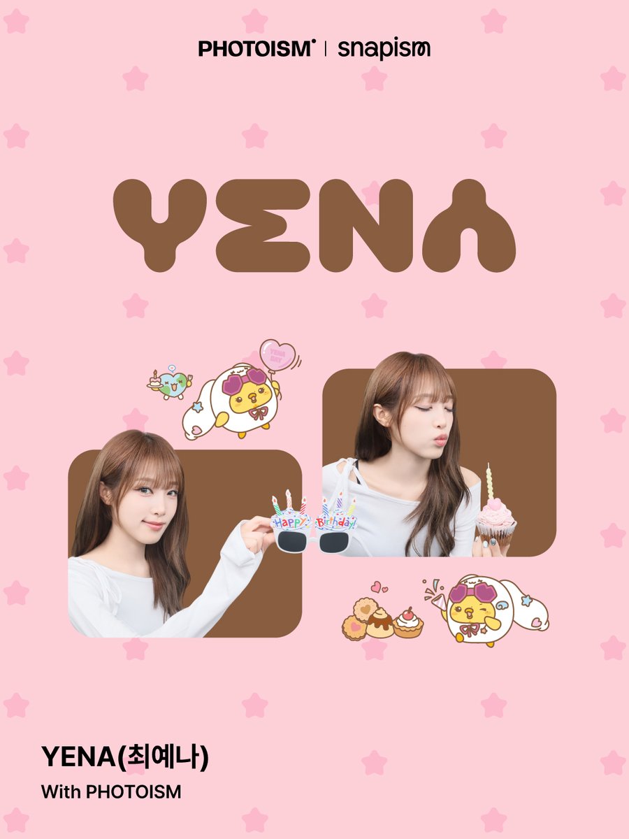 photoism_kr's tweet photo. PHOTOISM X YENA (최예나)
ARTIST FRAME &amp; snapism OPEN !

귀요미 예나의 생일을
츄카츄카 쮸까쮸까  ~ 🎉💗

포토이즘과 스내피즘에서 최예나와 함께
소중한 추억을 남겨보세요 📸

📅 26.09.29 – 26.10.25

ONLY IN PHOTOISM https://t.co/yJhtKnHefw