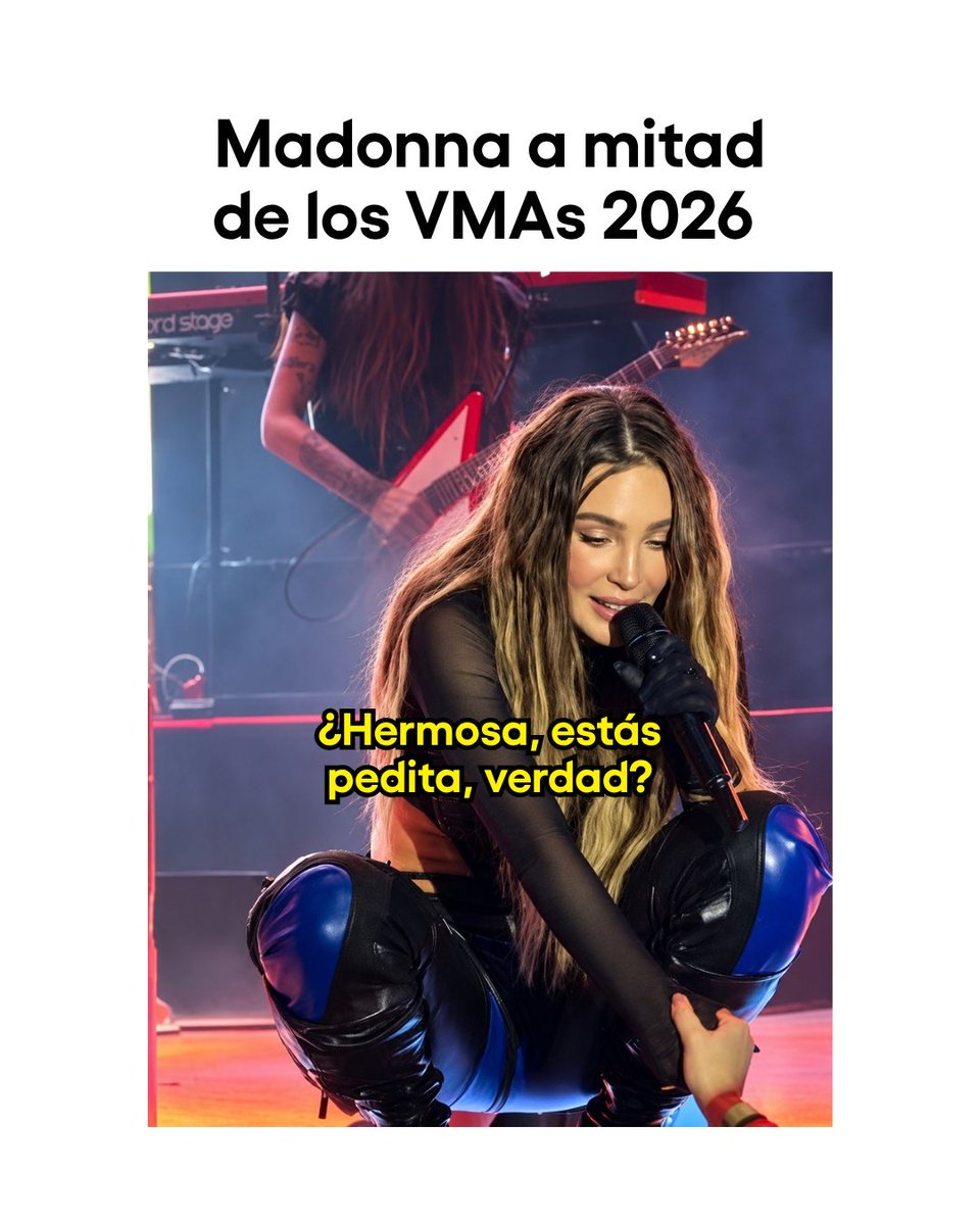 PlutoTVMX's tweet photo. Creo que la Reina del Pop ya se emocionó de más... ¡y amamos verla así! 😂👑
#Madonna #VMAsXPluto #VMAs26 https://t.co/3touQnvVHE