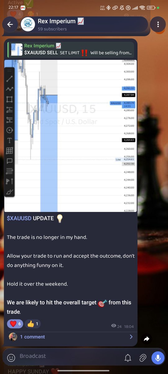 Rex_Kieran's tweet photo. #XAUUSD
Week just starts
TP don call 😂 

📋 Plan
⏳ Wait
✅ Confirm
🎯 Execute
3.5RR in the bag 💰 

Tagged on Friday, hold over the weekend and asked my telegram homies to hold too.

Are you there? Oya join now 👇👇
https://t.co/dMUKeA4UHq https://t.co/28MpMLa1IY