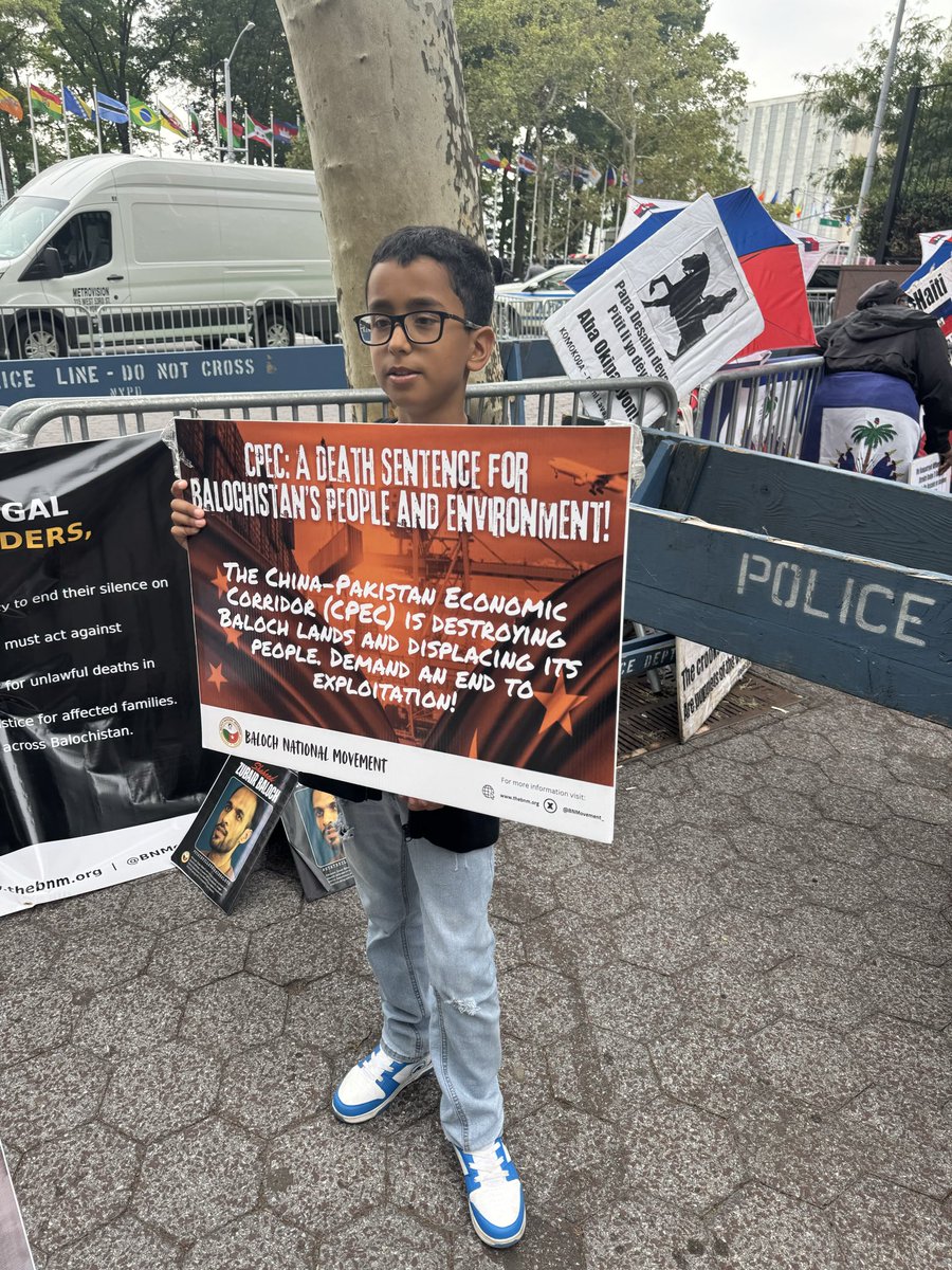BNMUSAC's tweet photo. Baloch National Movement (BNM) Protest in New York.   25 September 2026
During the 81st UN General Assembly, BNM Protested outside UN Headquarters, drawing international attention to the human rights situation in Balochistan.
The protest highlighted enforced disappearances, alleged extrajudicial killings, arrests of activists, collective punishment, and displacement, while raising the call for Free Balochistan.