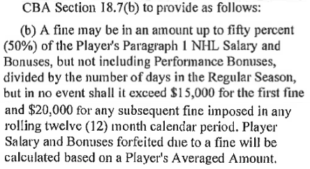 IasonCanadensis's tweet photo. @NHLPlayerSafety Annnd here we go again...
$5,000 is NOT the maximum allowable. https://t.co/28QLLelPLX