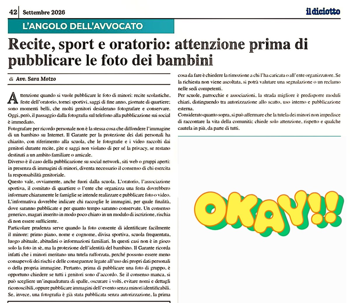 ginugiola's tweet photo. #il18 mensile #MilanOvest
specializzato 
in news approfondite
ospita AngoloAvvocato
rubrica a cura Sara #Motzo
Focus importante a settembre
📍attenzione prima di pubblicare foto bimbi
#Cultura #prevenzione #sicurezza 
@VivMilano
@quellodiCorato @EmilianoVerga
@GiovannaDiTroia https://t.co/GPHiKPZXuC