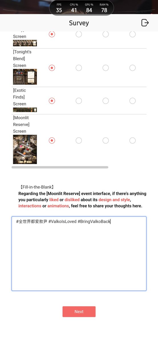 CrispyUnknown_'s tweet photo. @Love_Deepspace @InfoldGames_ And there is more screenshots from the survey🐺💚 https://t.co/aSsY2J7eH6