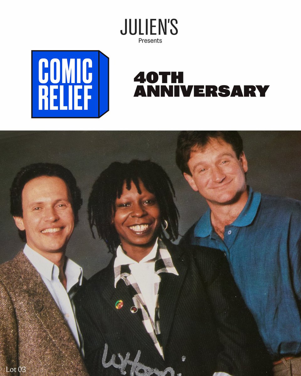 JuliensAuctions's tweet photo. Celebrate Whoopi Goldbergโs legacyโsigned Comic Relief LP and an Al Hirschfeld portraitโup for auction online Oct 20 at 10 AM PT. Proceeds support Comic Reliefโs programs for kids and families. Register & bid โ link in bio.
#JuliensAuctions #ComicRelief #WhoopiGoldberg #Comedy https://t.co/0LxNzIeuog