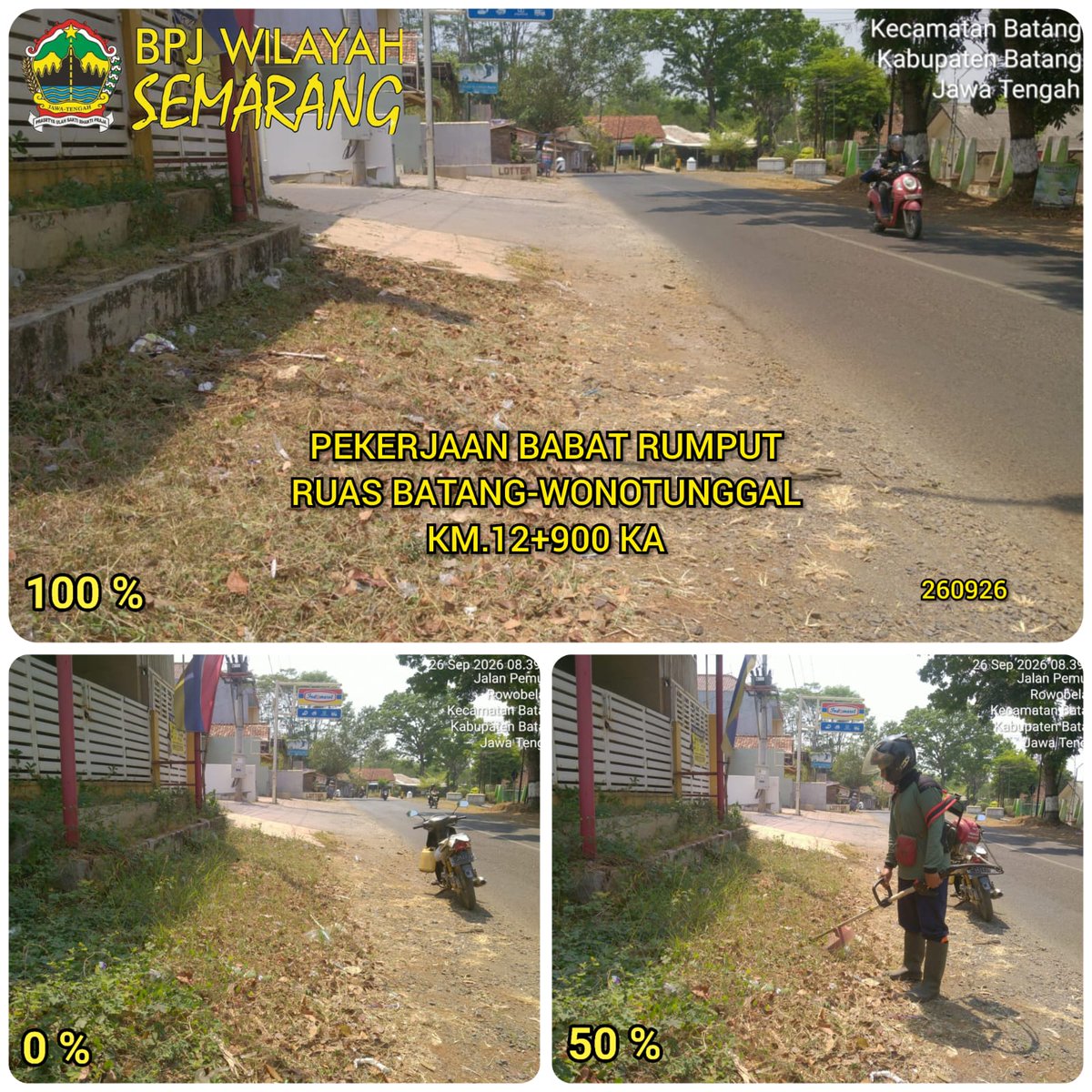 bpjwilsmg's tweet photo. Pekerjaan Babat Rumput
Ruas Batang - Wonotunggal
Sabtu, 26 September 2026
#sahabatjalancantik #kemalajateng #ngopeninglakoni #AhmadLuthfi
@TajYasinMZ
@dpuprjateng
@humasjateng
@KemalaJateng https://t.co/GCoju7zakf