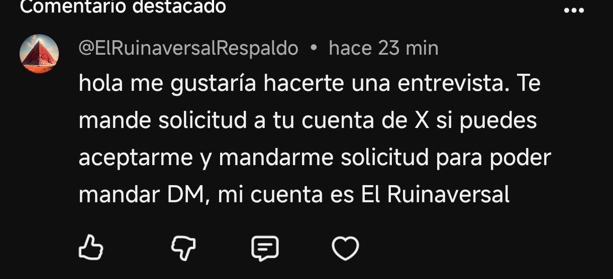 Dani5_jsjs's tweet photo. ‼️IMPACTANTE‼️Noooo uno de mis grandes ídolos el @elruinaversal me quiere hacer una entrevista, estoy algo nervioso honestamente lo considero un grande jsjsj https://t.co/SYjf15c88z