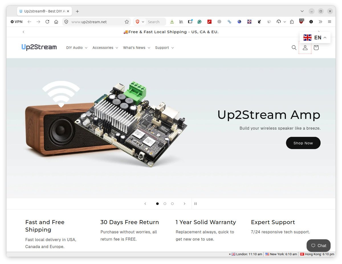 cnxsoft's tweet photo. Sponsored: Up2Stream is an independent brand for DIY audio projects.
https://t.co/8jFGEPp9xe

The product lineup features compact streamer boards to add Wi-Fi, Bluetooth, AirPlay, Spotify Connect, DLNA/UPnP, USB playback, and analog or digital I/O to an existing amp or active speaker, as well as a range of Amplifier boards.  

The boards are supported by the 4STREAM / Go Control apps, plus HTTP/UART/TCP APIs for home-automation hooks. A premium ACPWorkbench DSP/EQ tool is also available to advanced users.