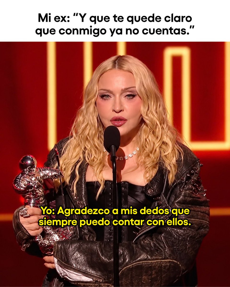 PlutoTVMX's tweet photo. Madonna representando a todas. Te entiendo, ¡una se puede hacer el servicio sola! 😂💅✨
#Madonna #VMAsXPluto #VMAs26 https://t.co/jkh9yLYhIk