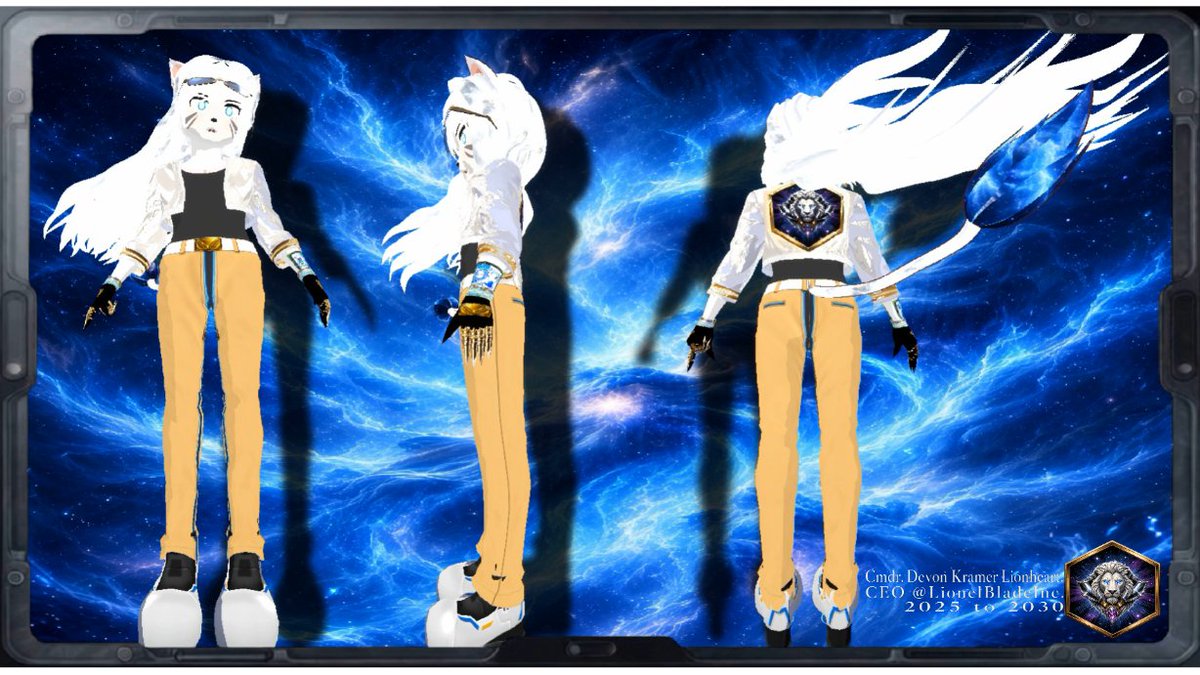 DevonLH_VT_'s tweet photo. Devon A. Lionheart King of Mobius FX Ω {3D VRM 0.0}
#DLHArt777, #3DVRM, #SonicOC, #MaleVTuber, #HeroVTuber, #Whitelion, #3DVTuberModel, #Showcase, #Kingimobius, #Anthropomorphic, #WhiteMountainLion.