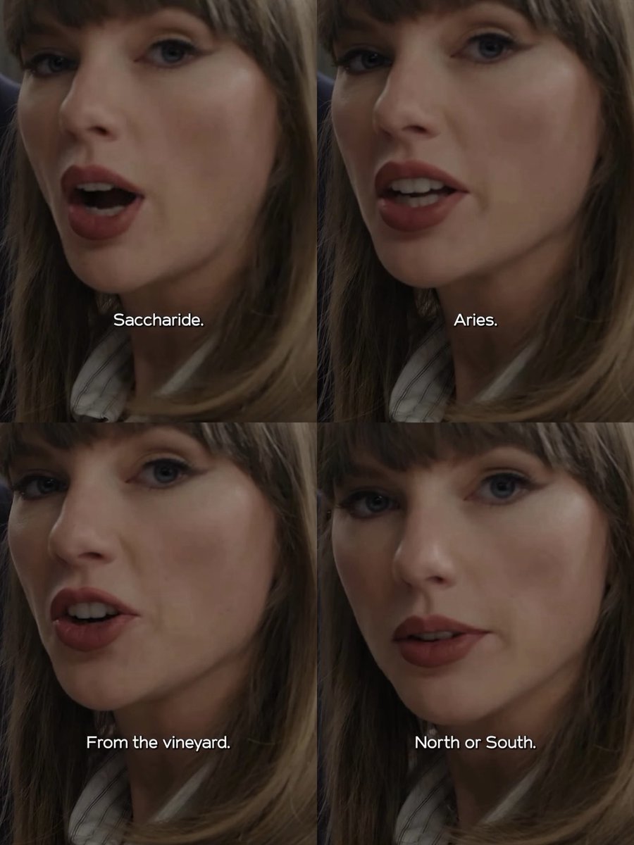 chartstswifty's tweet photo. “Patient Zero” music video cast, as Easter-Egged by Taylor Swift herself in her EMMYs cameo:

Saccharide & Colin Farrell Saccharide = a sugar molecule, Colin plays John Sugar in Sugar.

Aries & Matthew Stafford Aries is represented by the ram, and Matthew Stafford is the LA Rams Quarterback.

From the Vineyard & Cara Delevingne Delevingne translates from Old French to “from the vineyard.”

North or South & Dakota, Dakota Johnson.