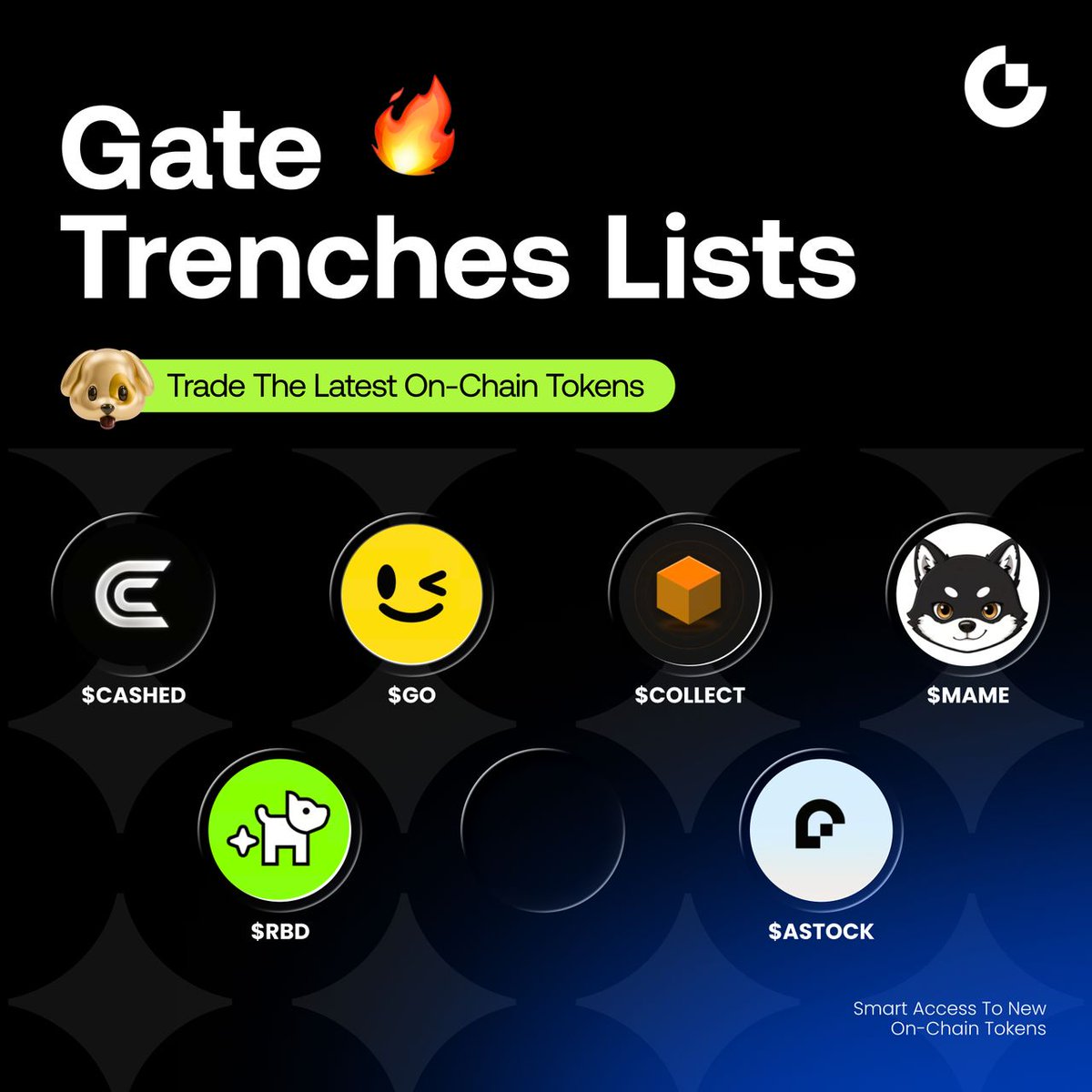 GateTrenches's tweet photo. 🔥 Fresh listings on Gate Trenches: $CASHED, $GO, $COLLECT, $MAME, $RBD and $ASTOCK

👀 Explore emerging trending tokens on Gate Trenches — Gate’s professional on-chain trading aggregation platform.

👇 Trade Now
CASHED: https://t.co/LqwLma3jai
GO: https://t.co/JbFKN2J2Od
COLLECT: https://t.co/t8zXGPdgSk
MAME: https://t.co/AFFoYqZ4w1
RBD: https://t.co/VO7jcW0C3u
ASTOCK: https://t.co/QNb322ZLJg

Join the Gate Trenches community for the latest token intel, events, and airdrops.
https://t.co/E2ENReE0WR