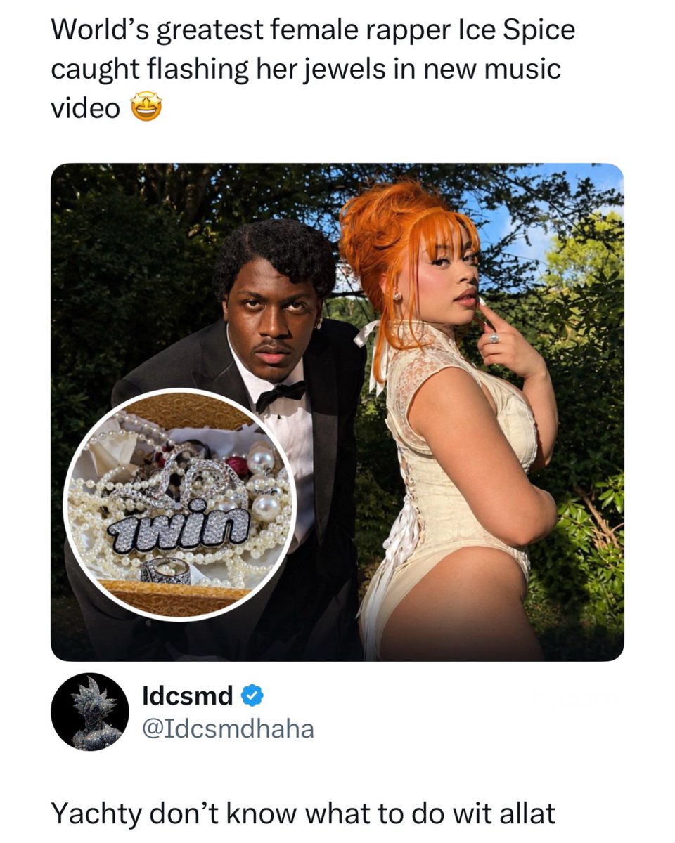 johnwilliamsp6f's tweet photo. Lil Yachty và Ice Spice đang định hình xu hướng với video âm nhạc mới. Hip-hop thế hệ mới giờ không chỉ nằm ở âm thanh mà còn ở gu thẩm mỹ thị giác: phụ kiện đắt giá, phong cách táo bạo và từng chi tiết được chăm chút. Bạn https://t.co/rT8Ija7F9Z