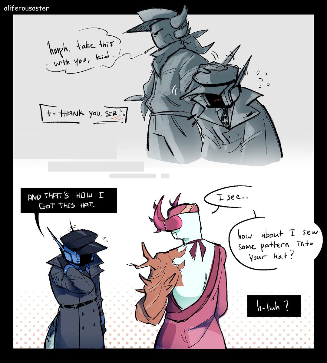 Aliferousaster's tweet photo. the comic I made before CMF release made this a bit.. huh 💬 

this one takes place after CMF

#hyperlaserphighting #vinestaffphighting #zukaphighting https://t.co/AMwGHPyLnD