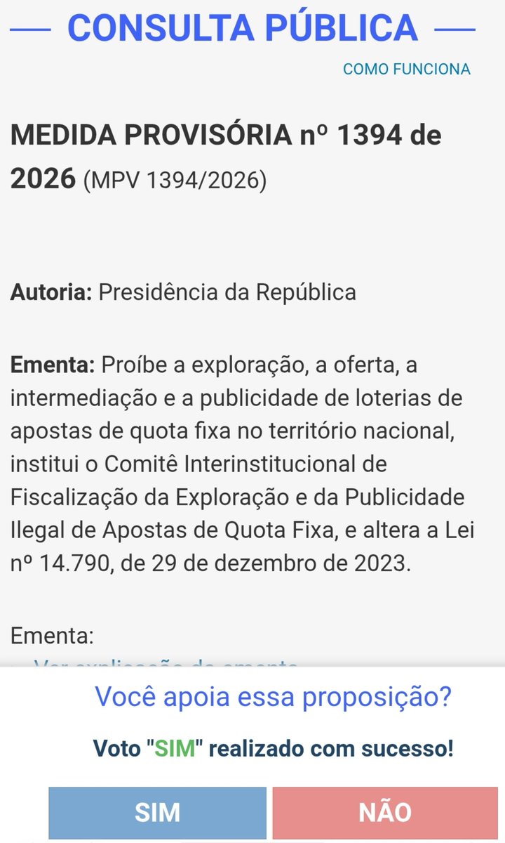 frankierobrasil's tweet photo. 🚨 AJUDE A ACABAR COM AS BETS! 

O Presidente Lula assinou uma Medida Provisória que proíbe as bets no Brasil, mas o projeto ainda passará pelo Congresso. A boa notícia é que a votação está disponível para Consulta Pública no site do Senado. VOTEM "SIM"! 

https://t.co/zg6HY8lt2d https://t.co/KAnMcNkgsY