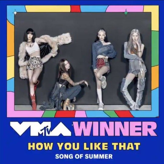 pinksview's tweet photo. .@BLACKPINK is the first K-pop act to win Song of the Summer at the VMAs (2020). https://t.co/5LYAtErfqE