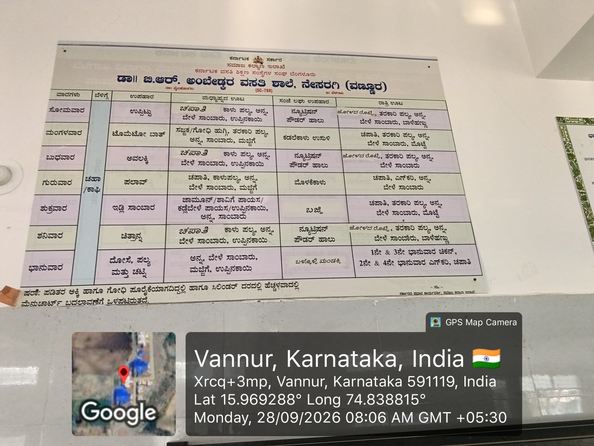 788Dbrars's tweet photo. Lunch  served as per Menu @kreisemahithi @Captain_Mani72 @shobhana_88 @DswBgm @EdKreis#Social Audit- SWD Meals
#Social Welfare- Karnataka https://t.co/eVXOo7PoxP