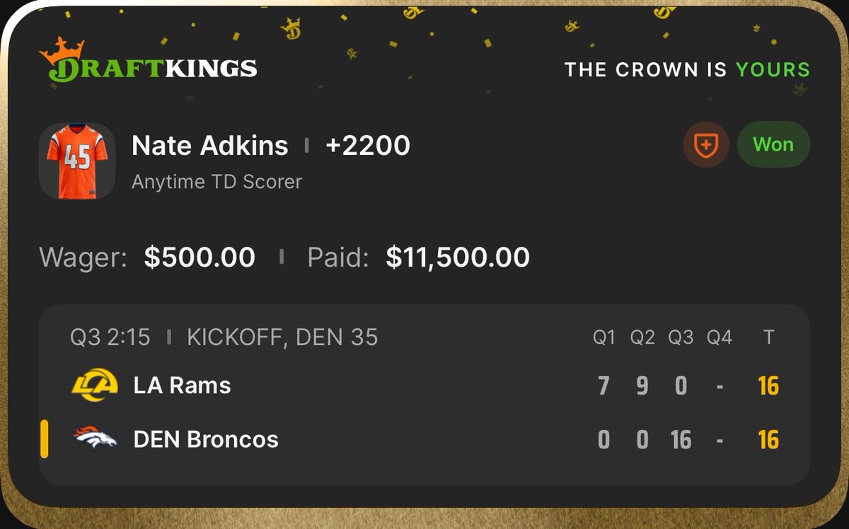 stimsimm's tweet photo. I AM THE ONE WHO STIMMS™️

I signaled ONE straight ATD bet for this game and it was Adkins. 

What a day. Tap in👇

https://t.co/srkkCmigNq https://t.co/2g1uvGKfY1