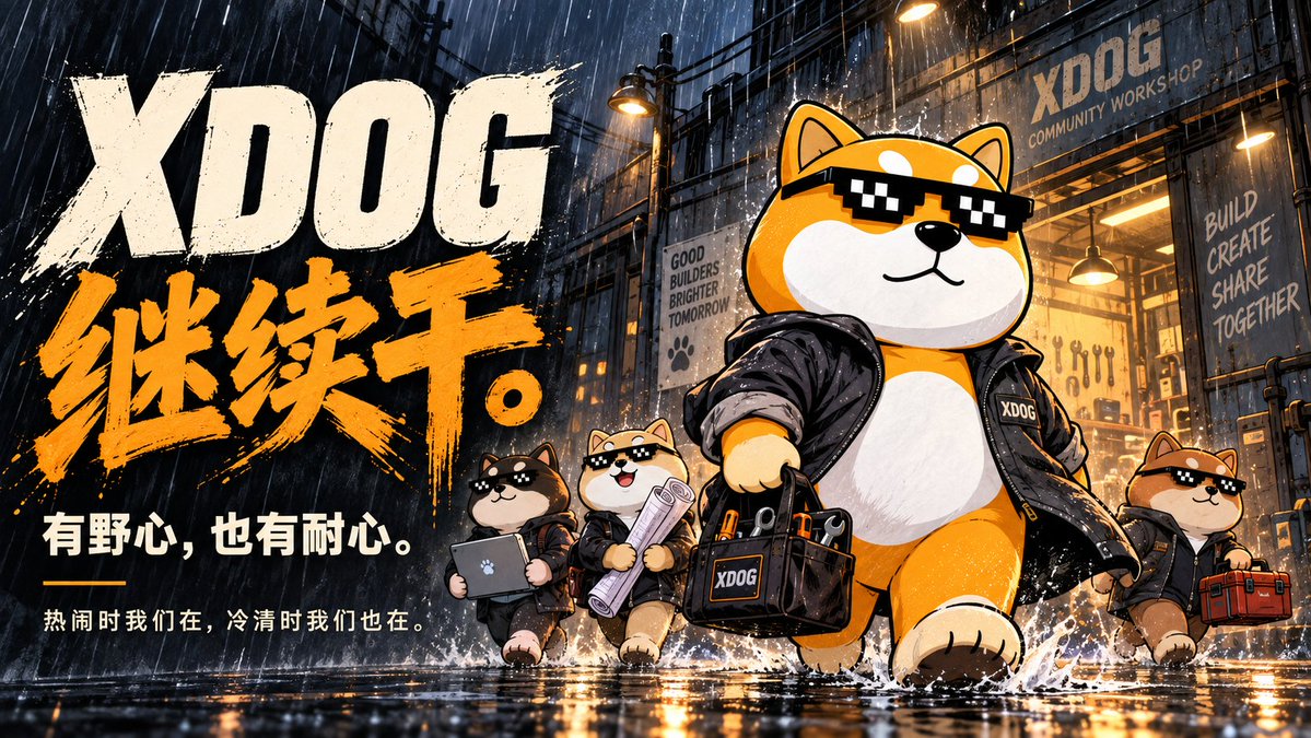 biglinzi123's tweet photo. 胖狗走到今天，不是靠顺风顺水。

热闹时我们在，冷清时我们也在。

我们有野心，也有耐心。想做的事，还远没做完。

该做产品做产品，该搞活动搞活动，该让更多人认识胖狗，就继续往外走。

价格暂时往下，咱们的劲头别跟着往下。

XDOG，继续干。让我们“同归于尽”，海枯石烂，只要干不死，就往死里干🐶🔥

#xdog #xlayer