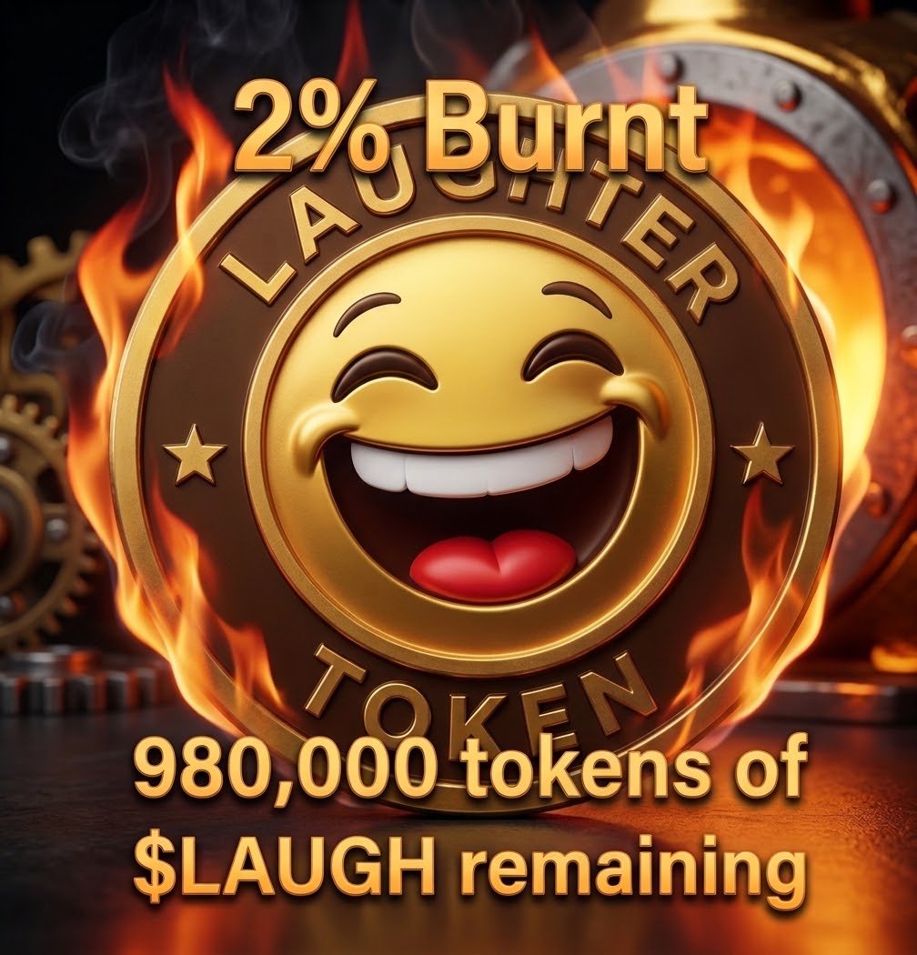 LaughterToken's tweet photo. $LAUGH is left with 980k total tokens.
2% burnt.
@ 980k Mc, 1 $Laugh equals $1 https://t.co/fW05x6U7G6