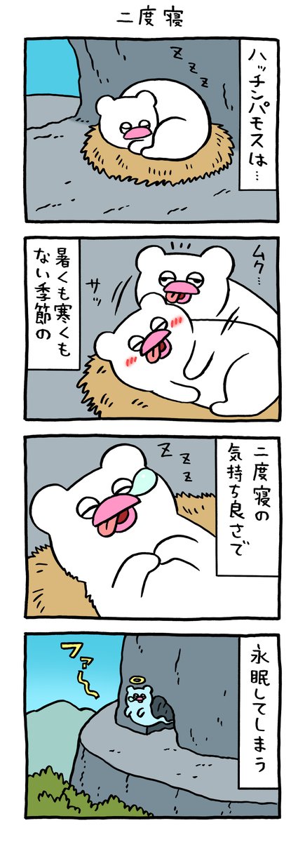 Qrais_Usagi's tweet photo. 絶滅寸前の動物ハッチンパモス「二度寝」 
#ハッチンパモス https://t.co/HMD0AshlEG