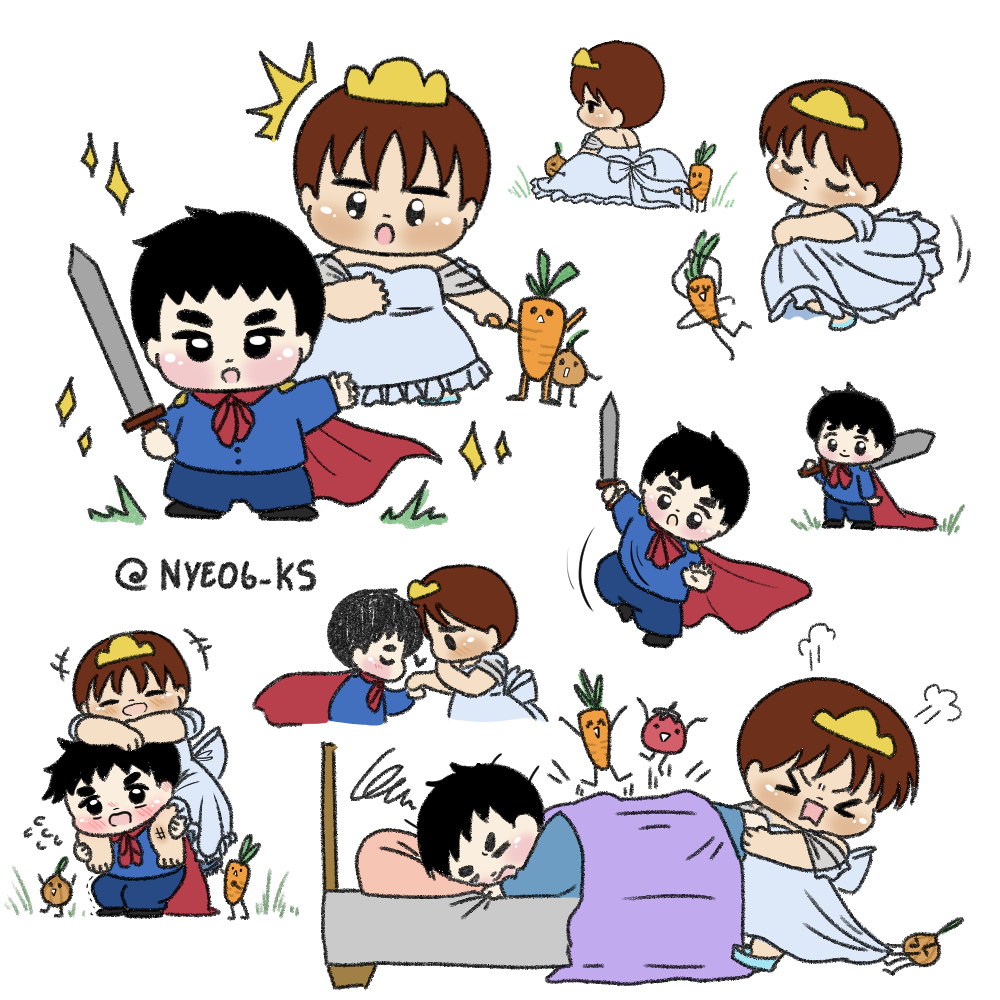 Nyeog_KS's tweet photo. [Fanart] Kaisoo: "Princess x Hero" https://t.co/syAjD0aEQv