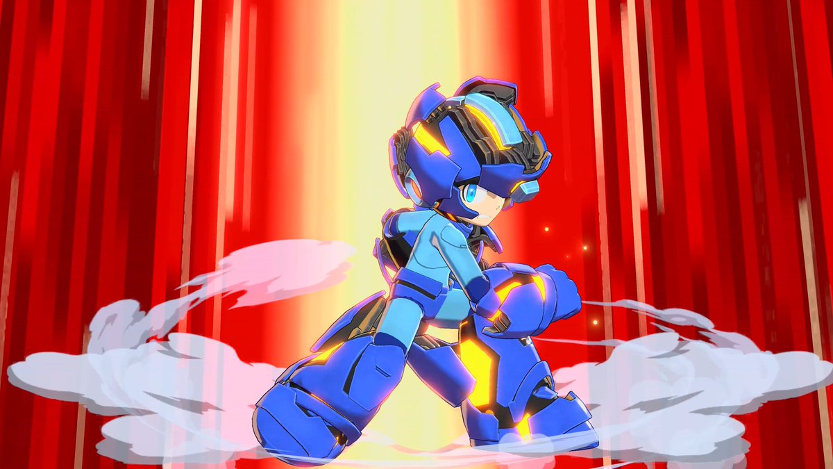 ROCKMAN_UNITY's tweet photo. 💥【見た目も変化！新システム「オーバーライド」】💥

ロボットたちが自らの意思でリミッターを解除し、僅かな時間だけ限界を超えた力を発揮できるシステム。
能力の強化だけではなく、キャラクターの見た目も変化💥
ブルースの変身シーンの秘密とは！？
#ロックマン #ロックマンDO https://t.co/gfeTbW73Vj