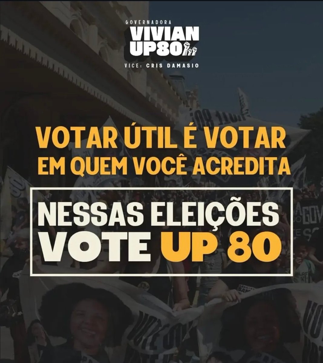 Vinivcb's tweet photo. Não caia em terrorismo eleitoral de quem só se preocupa com política de 4 em 4 anos.

Vote em quem tá nas ruas fazendo luta todos os dias! https://t.co/JwIfu9sJmn