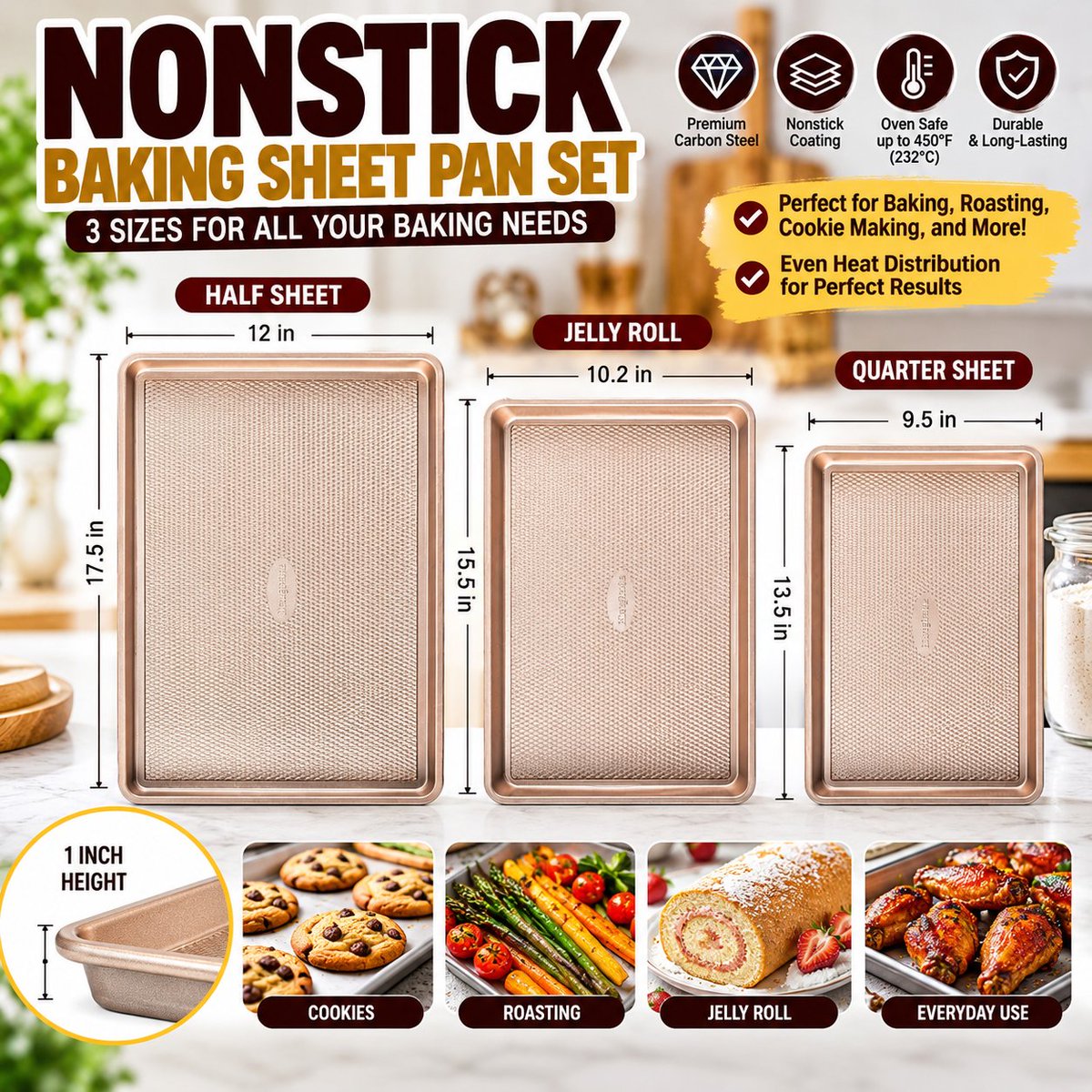 Ourfamilygear1's tweet photo. Nonstick Half, Quarter & Jelly Roll Cookie Sheets for Oven
Buy now : https://t.co/MDDvPHRJZQ
#LinglingKwong #VMAs #Lanterns #GranjaVIP
#BakingSheet #BakingPans #CookieSheets #Bakeware #BakingPanSet #NonstickBakeware #BakingTools #CookiePan #SheetPan #JellyRollPan #QuarterShee https://t.co/okCOrMkbCD