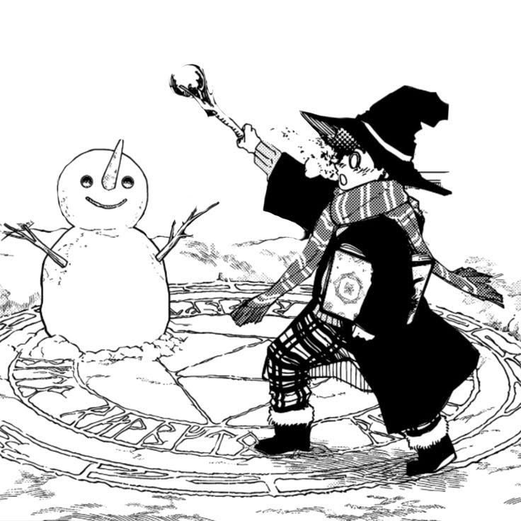 BubsNess's tweet photo. @BubsAnya look! i can make herr schneemann smiling with a simple spell! the spell goes like, “lend me your power, shimesekt patroller”! and boom! 🧙🏻‍♂️💥 but i have yet to find a way to make it last longer... :/ 

anya belajar mantra juga tidak? https://t.co/RJ6qDHvgm7