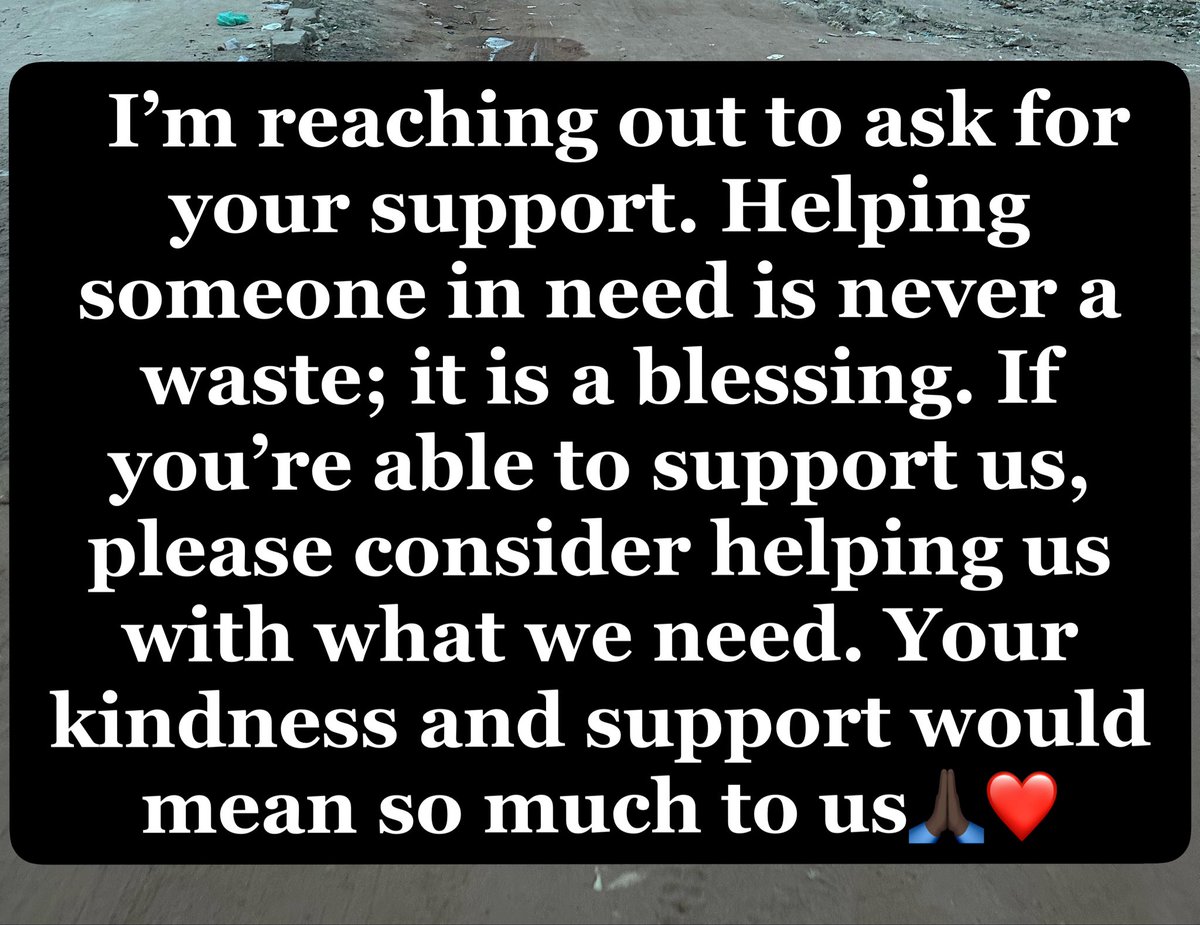 moybae4's tweet photo. I’m reaching out to ask for your support. Helping someone in need is never a waste; it is a blessing. If you’re able to support us, please consider helping us with what we need. Your kindness and support would mean so much to us ✊🏿✊🏿❤️❤️🙏🏿🙏🏿 https://t.co/JLiUj8Caio
