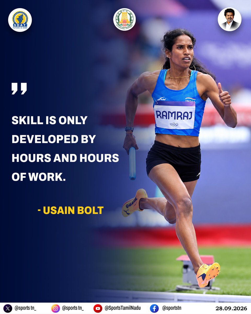 SportsTN_'s tweet photo. Work hard. Stay consistent. Results will follow. 🔥

#MotivationDaily #Consistency #sdat #sportstn https://t.co/2ysn6bom5y