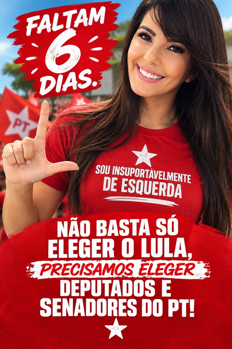 Alice_inland13's tweet photo. Bom dia☕️🌹
Faltam exatamente 6 dias para Reelegermos Lula No Primeiro Turno!
Mais do que nunca é hora de mobilização nas ruas, nas redes. É hora de virar votos e focar nos indecisos.
Lula precisa de 308 deputados federais e 49 senadores.  VAMOS FOCAR NISSO!
LULA MUITO NECESSÁRIO 
MEU VOTO É LULA
#LulaTransformaVidas