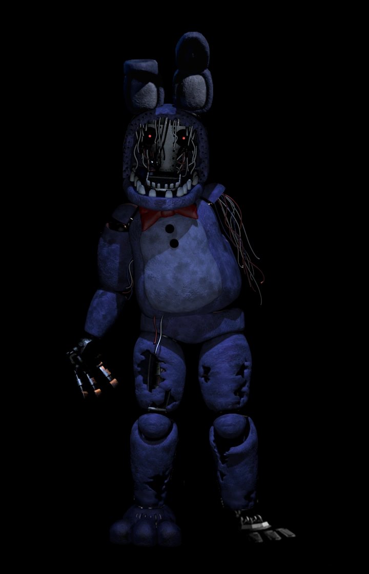 lucahellhound's tweet photo. @Crystal__959 Where the proof that he's actually purple other than he looks purple? Because every iteration before and after fnaf 1 timeline wise Bonnie is blue but you said only recently he changed Bonnie's color in a comment you made to some withered Bonnie is blue https://t.co/2Ykb45Ie6n