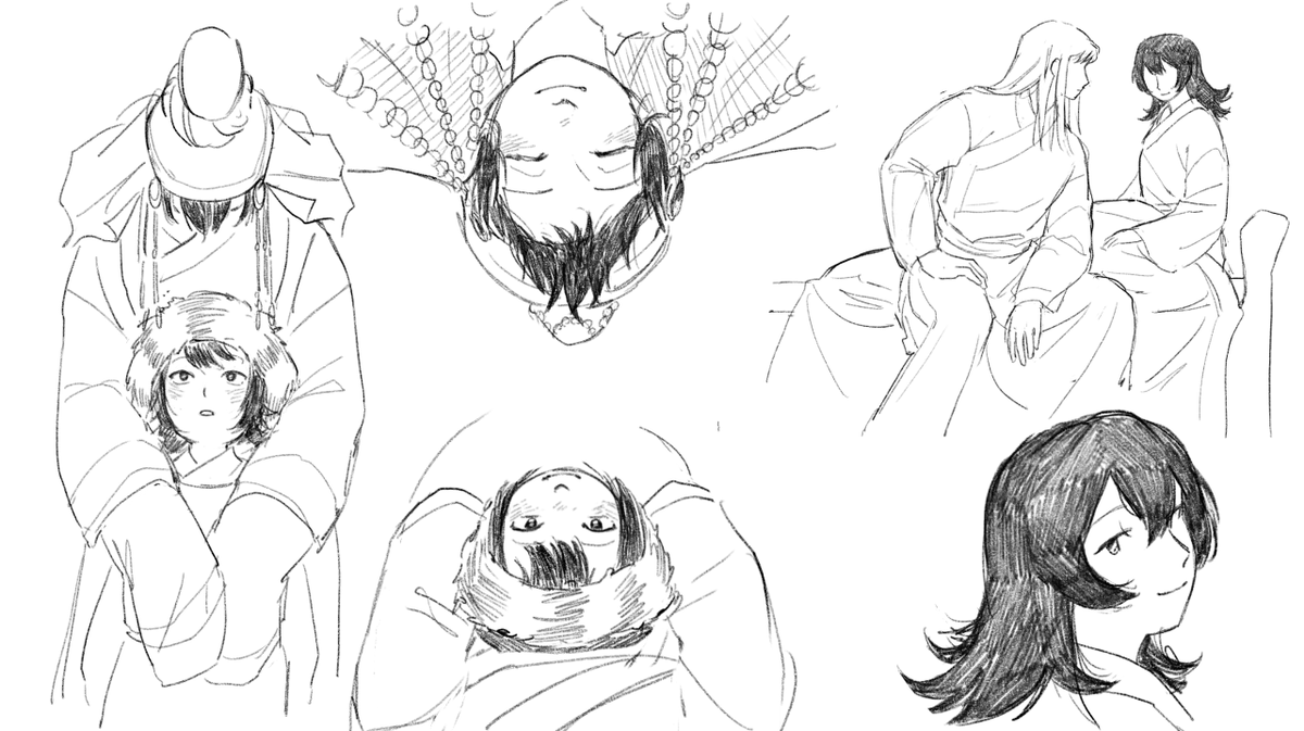 Qlaz12's tweet photo. The past or the present Khulan, she still put on a sweet smile. But something just feel different.

(I could finally draw something) https://t.co/U6zKfWKsXV