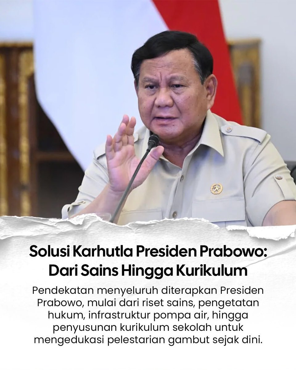 AyundaMichell's tweet photo. Bukan cuma padamkan api, tapi cegah sejak dini! Solusi Ilmiah Lahan Gambut mencakup riset, infrastruktur pompa air, hingga perubahan kurikulum sekolah. Edukasi sejak dini adalah fondasi masa depan yang lebih bersih.
#IndonesiaBebasAsap https://t.co/pN0krsLZLV