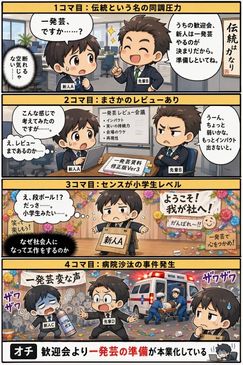 localsenavi's tweet photo. 本当にあった?エンジニアの怖い話「中小企業における新人歓迎会」

#怖い話 #AI漫画 #中小企業 #新人歓迎会 #エンジニア

歓迎されるはずが、なぜか新人が一番気を遣う、誰のため歓迎会？

https://t.co/MuwY4RJ7KO https://t.co/FNAxAYDw7f