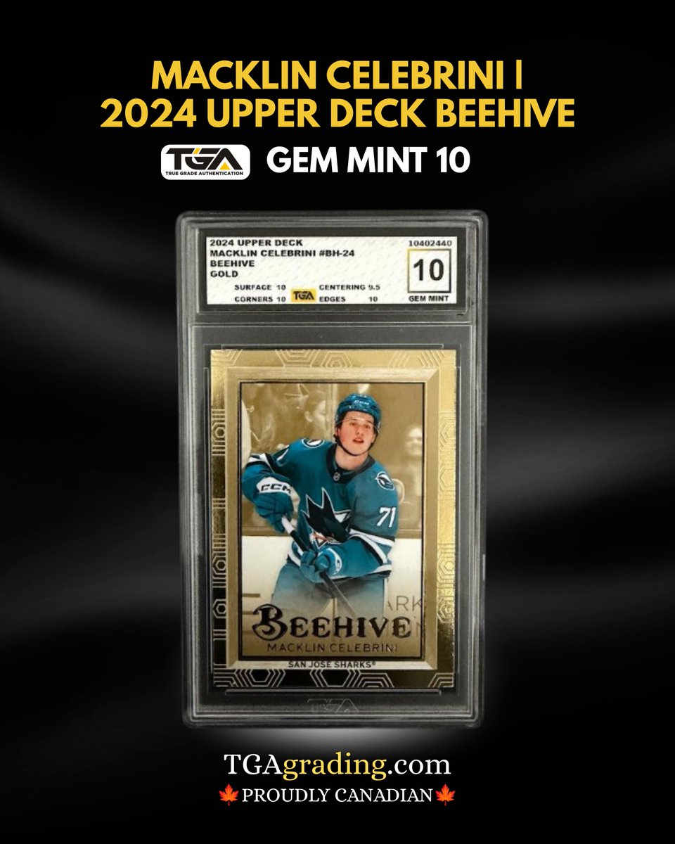 TgaGrading's tweet photo. Macklin Celebrini. Beehive Gold. TGA Gem Mint 10.
A golden addition to any hockey collection.
#TGAgrading #MacklinCelebrini #HockeyCards https://t.co/61DyF47CAv