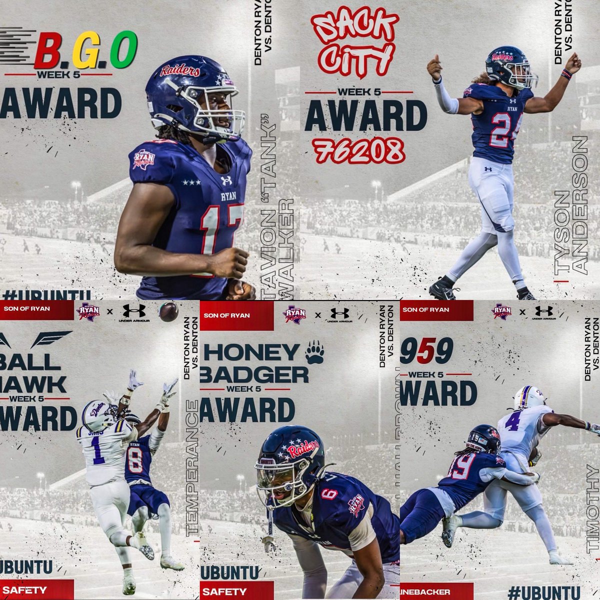RyanRaiderFB's tweet photo. Congrats to our WEEK 5 players of the week vs DHS!

#SonsOfRyan 
📸 @sherry_milliken 
✍️ @CoachMBarrera https://t.co/jVcpJGv3U9