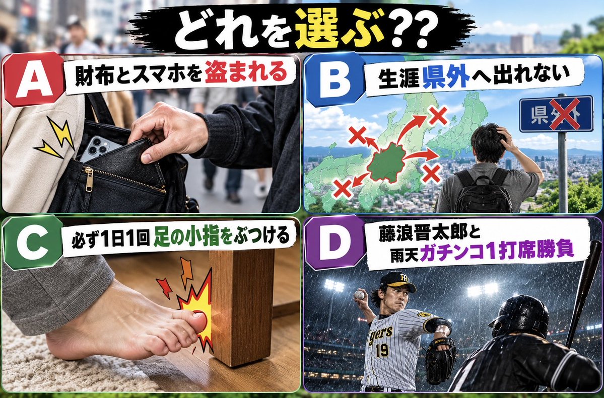 pika_nekopanda's tweet photo. どれか1つ選ばないと死にます。
どれを選びますか？ https://t.co/IsVtz3FFbi