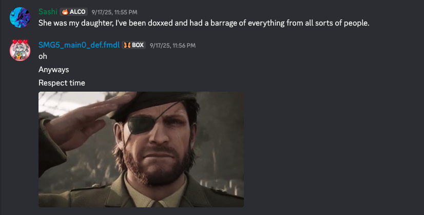 GD44vh's tweet photo. Charlotte Fosgate's Father has a discord, Here is this extremely funny unironic interaction that happened. https://t.co/8ouO9rSm3f