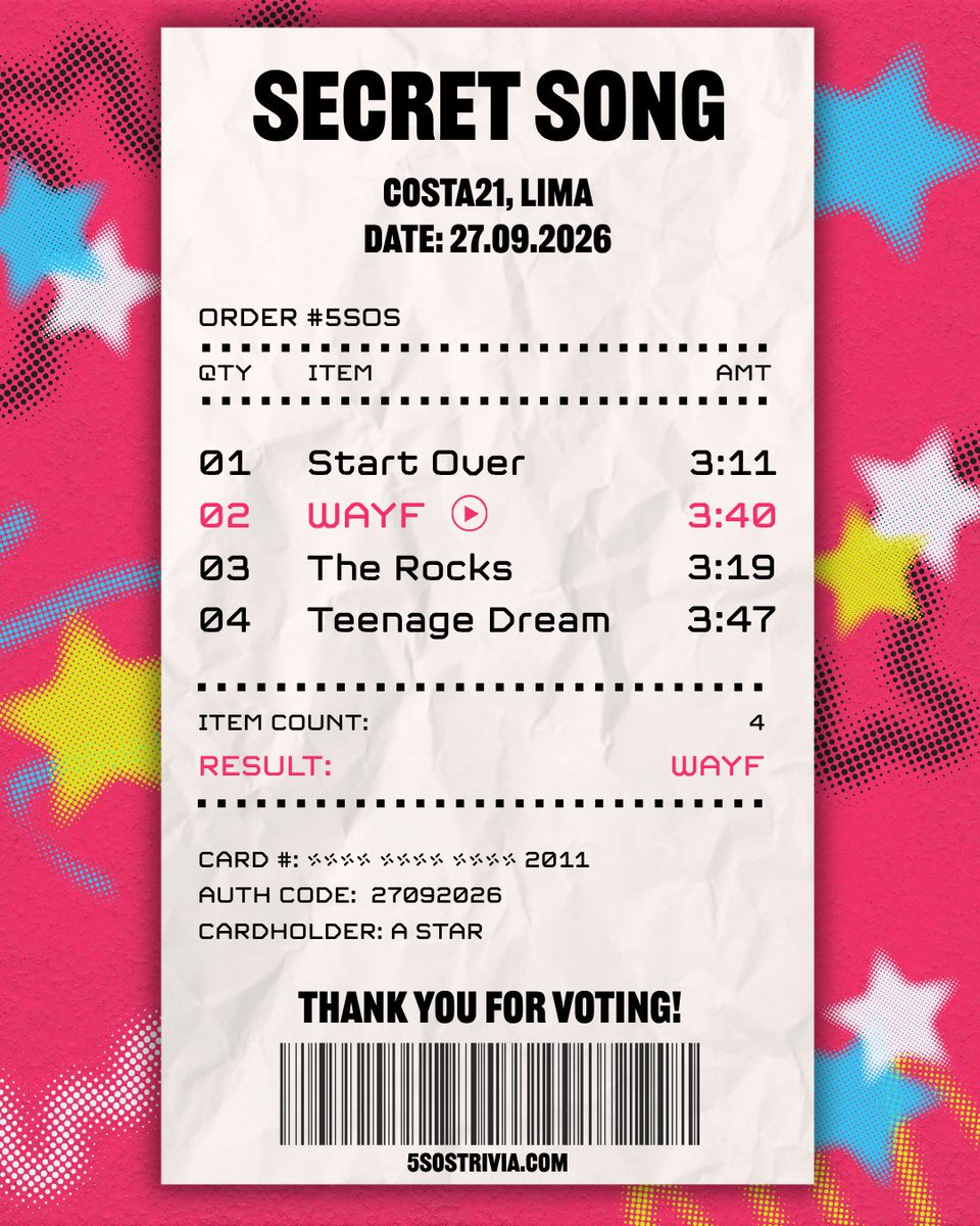 5SOSHunters's tweet photo. Soundcheck, Secret song, Lore drop and Takeover from the 5sos show in Lima!
#LimaIsAStar #EASLima #EASTOUR https://t.co/73X95q5N7K