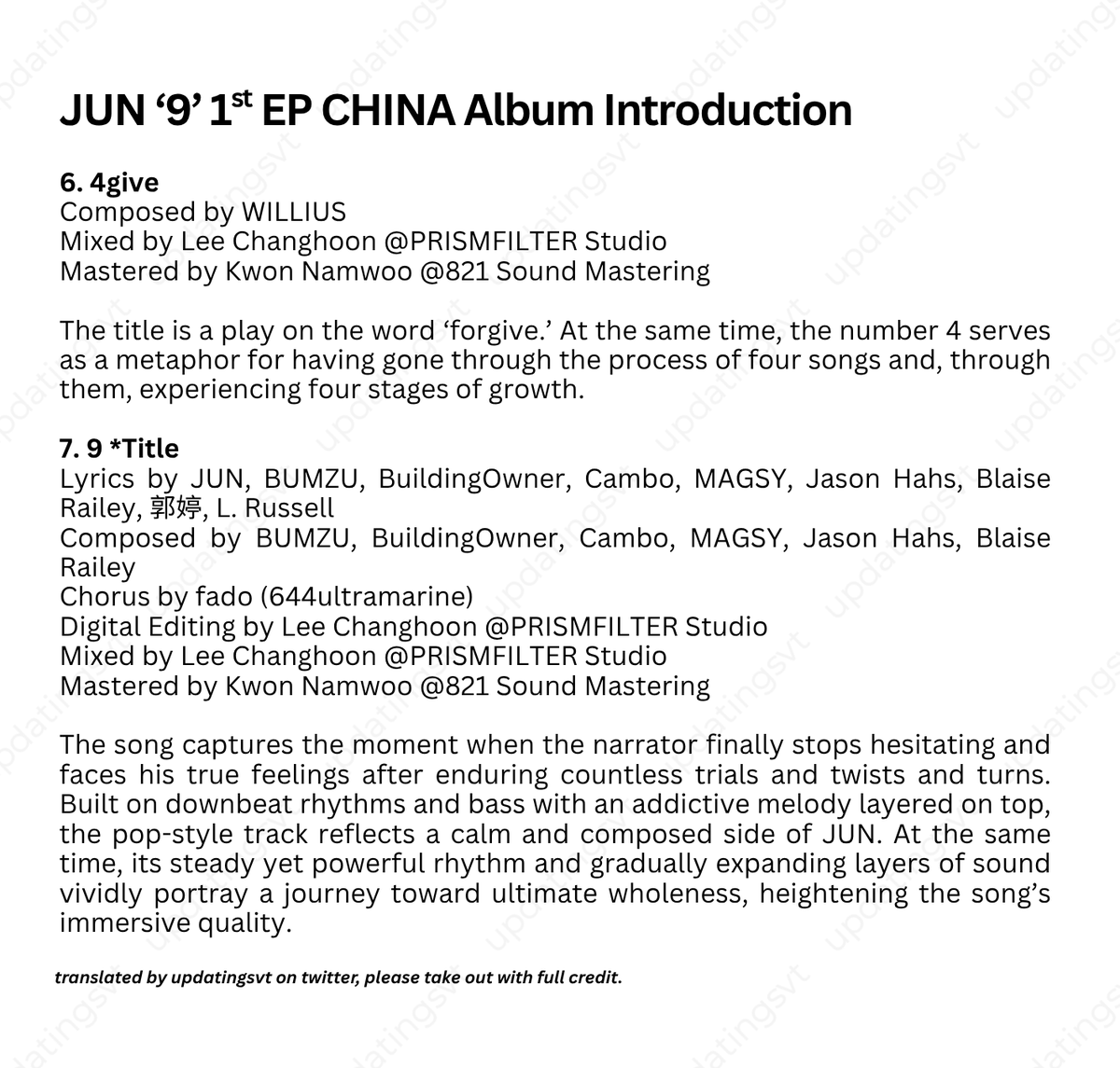 updatingsvt's tweet photo. [9] 260928 JUN ‘9’ 1st EP CHINA | Album Introduction

#JUN #준 https://t.co/Y13uwyQ3mI