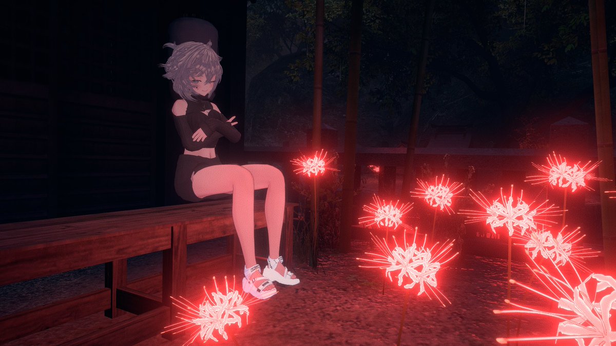 Alabert831530's tweet photo. Una noche se fotitos con la preciosa de @AikaVixy, estaba muy bonito este mundo 
#VRChat #VRChatPhotos #VRChatAvatar #VRChatWorld #VRC #VirtualPhotography #AnimeAvatar #3DAvatar #RedSpiderLily https://t.co/VDbw5Co7sE