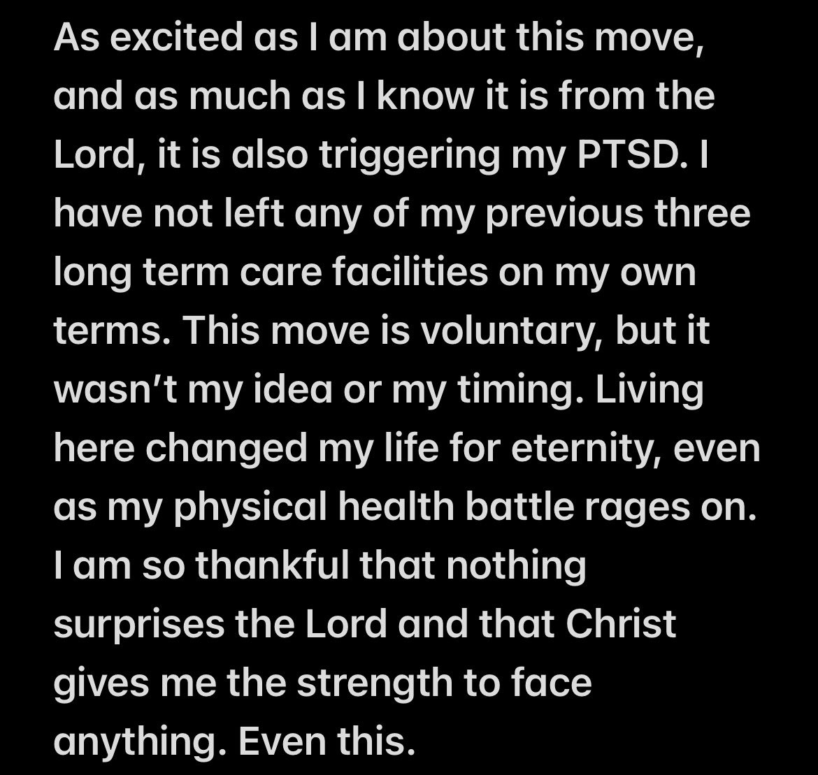 heidylouisa's tweet photo. #RecoveringOutLoud #MissMovinOn #longtermcare #JesusTakeTheWheel #faithinChrist #medicaltrauma #ostomate #relationshipwithGod #nursinghomelife #wildernessera #trustintheLord #prayforme #itsokaynottobeokay #chronicillness #worshipisalifestyle #IAmDisabled #uncomfortablegrace https://t.co/vXvivXkRLb